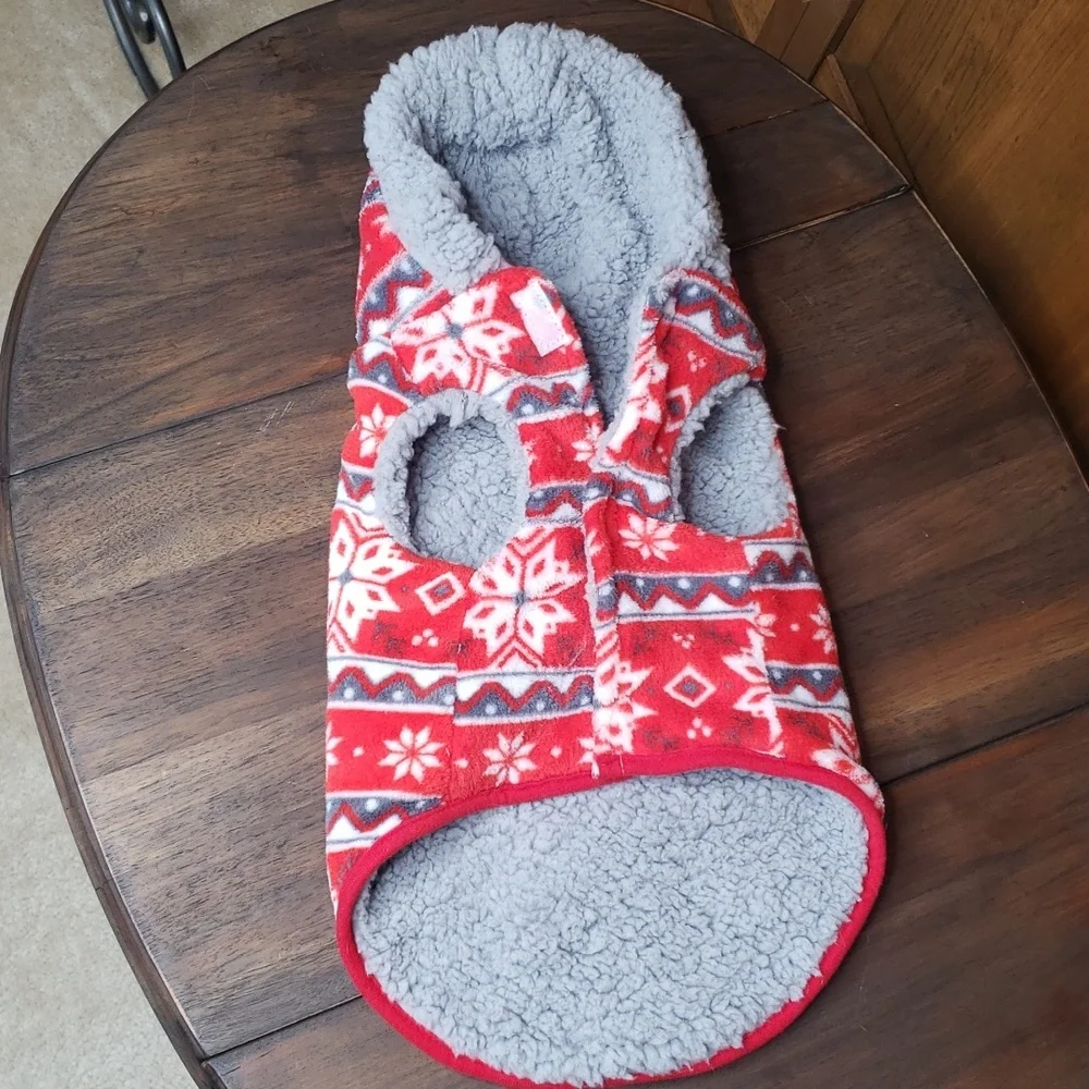 Vibrant Life NWOT Fleece Snowflake Hooded Dog Coat